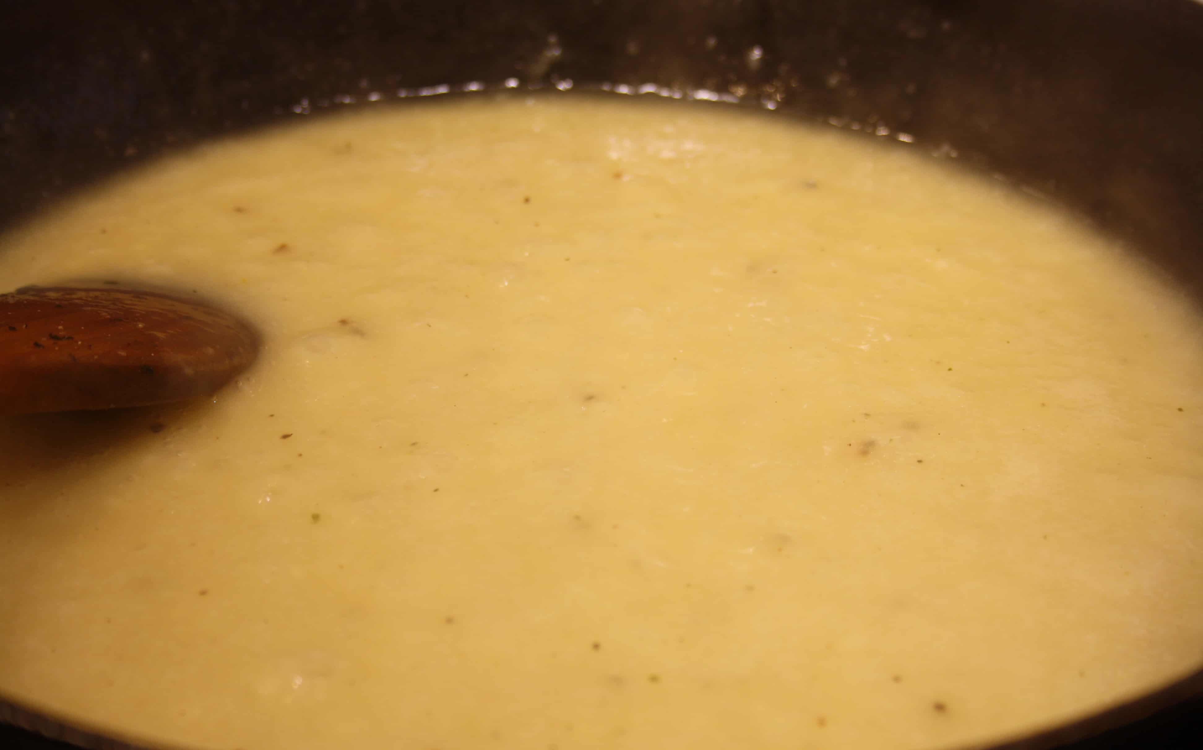 sauce cooking in the pan.