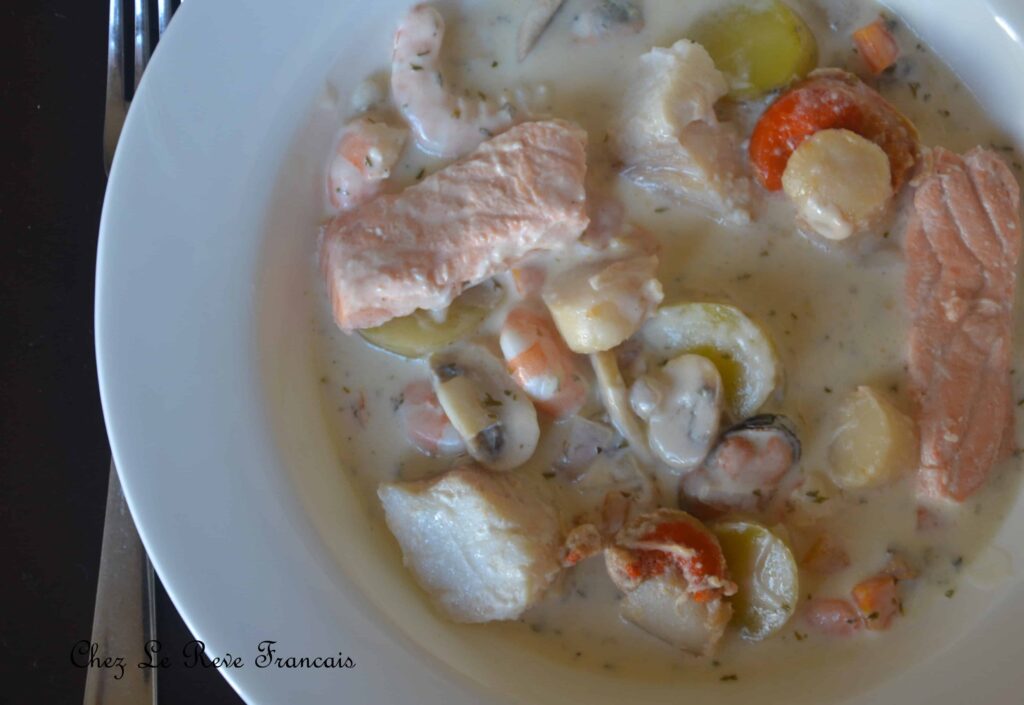 bowl of French seafood stew.