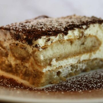 , egg free, mascarpone free, fuss free dessert with cream, creme fraiche, coffee, sponge fingers and chocolate.