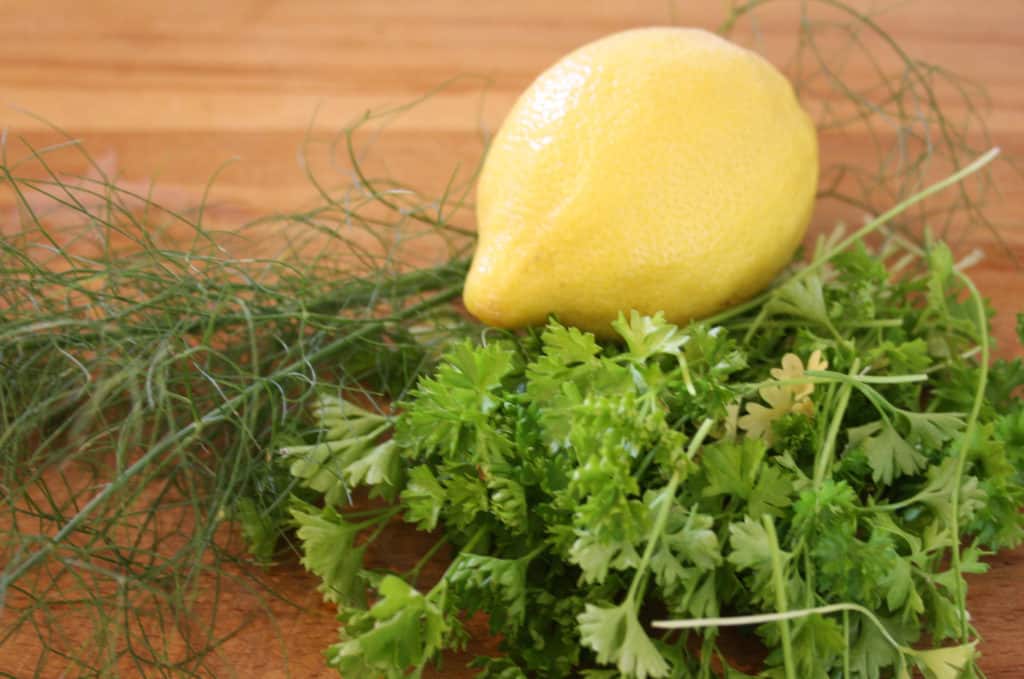 lemon and parsley and dill