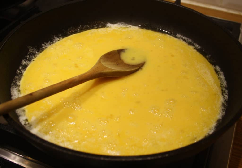 eggs in a frying pan