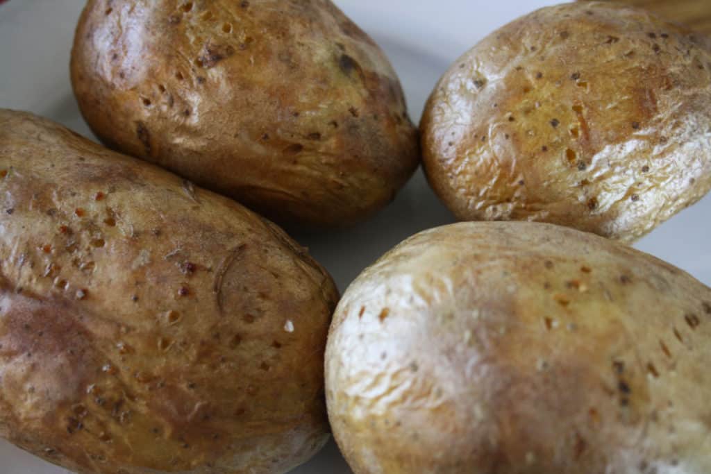 4 baked potatoes.