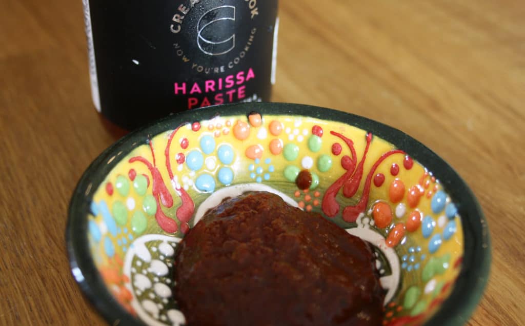 Harissa paste in a small bowl
