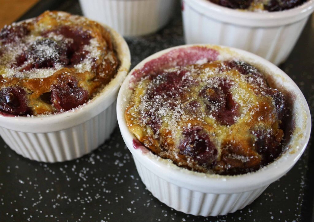 mini Clafoutis in small ramekins.