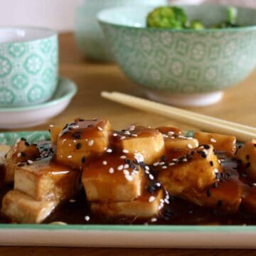 Sesame Garlic Tofu is a vegetarian dish that is packed full of flavour and cooked in under 10 minutes for a delicious and satisfying meal.