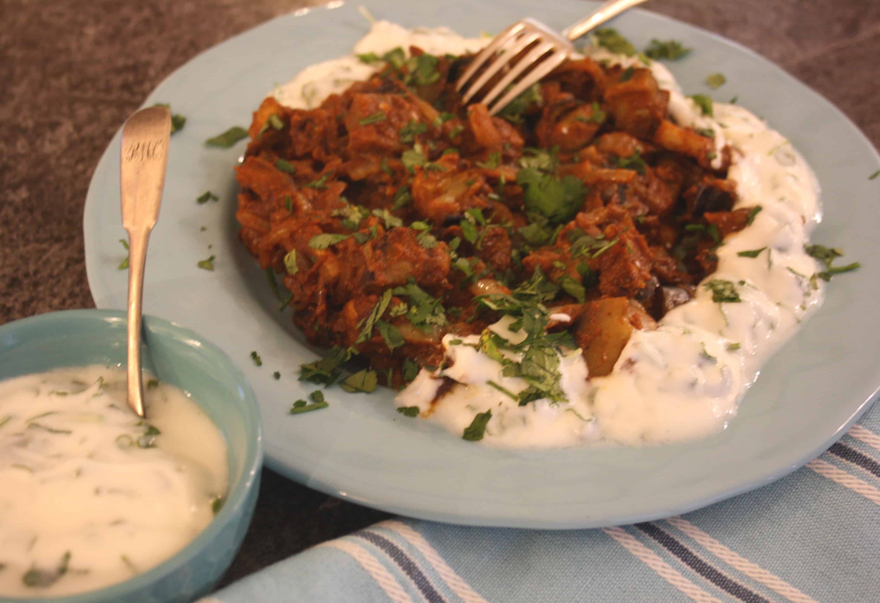 vegan afghan eggplant curry