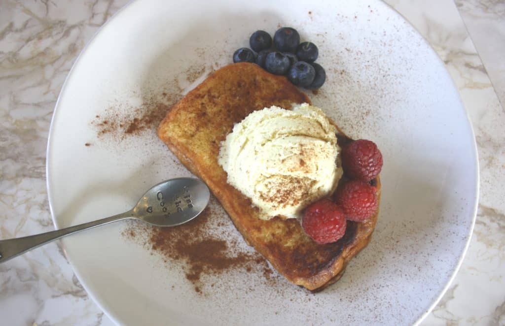 Simple Simple Vanilla Pain Perdu. Buttery brioche is dipped in batter then fried for an easy and delicious dessert. So many variations.