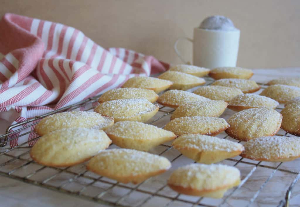 view of the French cakes from the side.