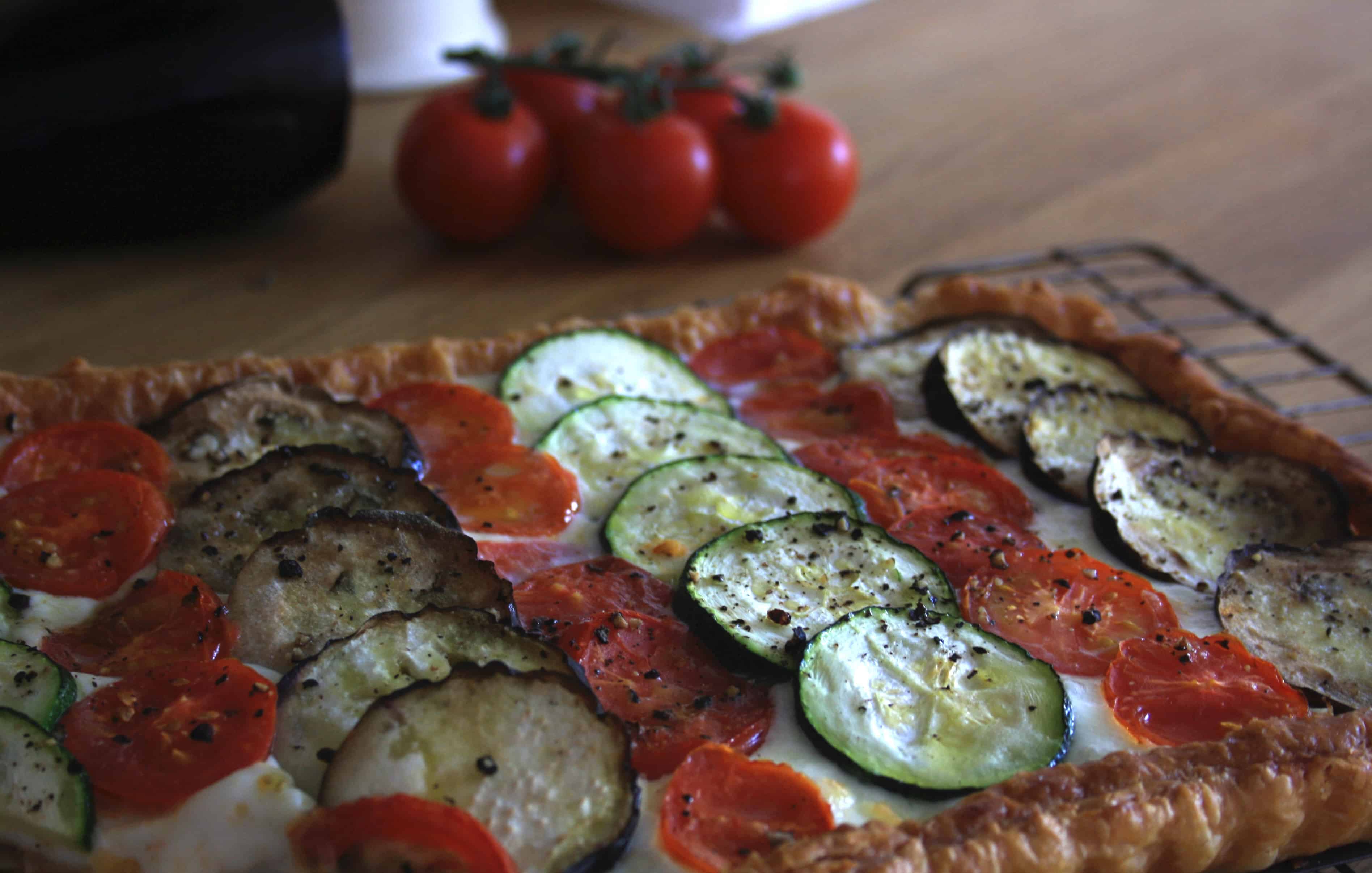vegetable mozzarella tart