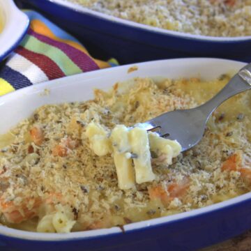 Smoked Salmon Mac and Cheese is the perfect comfort food. So easy to make with lightly smoked salmon fillets or other salmon. It's cheesey and delicious!