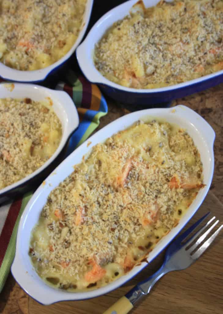 Smoked Salmon Mac and Cheese is the perfect comfort food. So easy to make with lightly smoked salmon fillets or other salmon. It's cheesey and delicious!