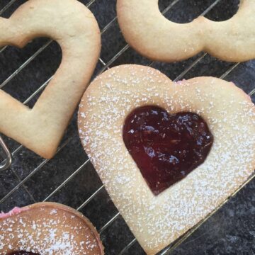 heart shaped Linzer biscuit