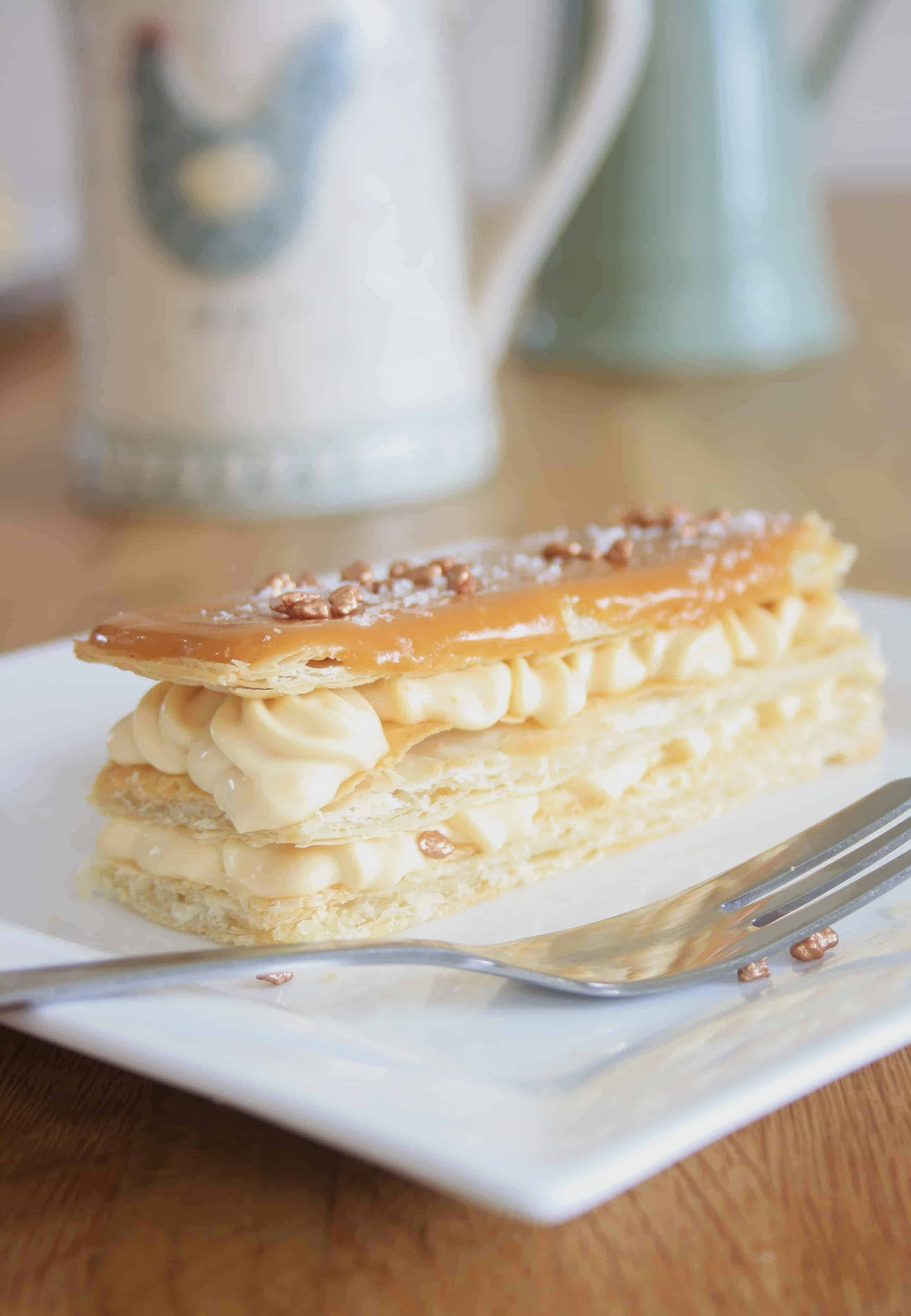 salted caramel mille feuille french napoleans