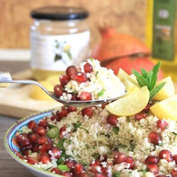 spoonful of couscous salad