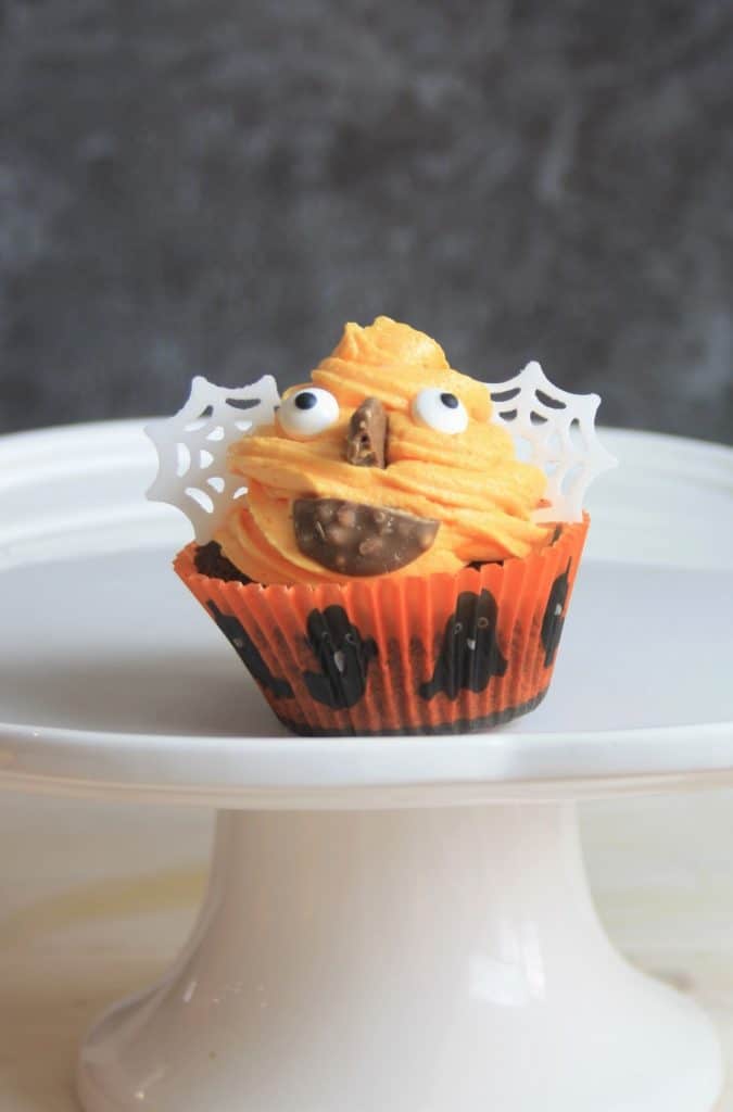 close up of halloween cupcake