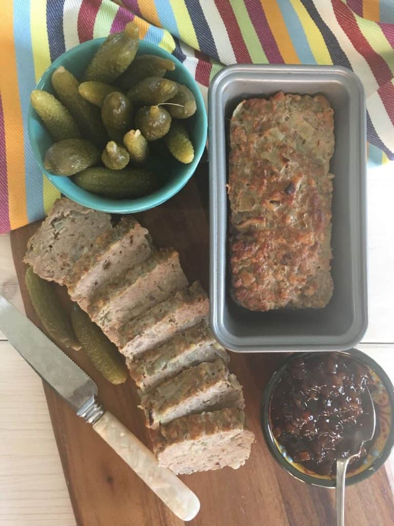 overhead view with dishes of pickles