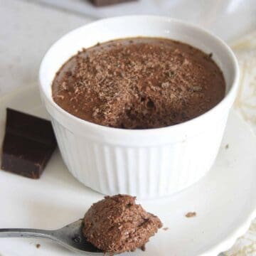 chocolate mousse with a spoonfulne