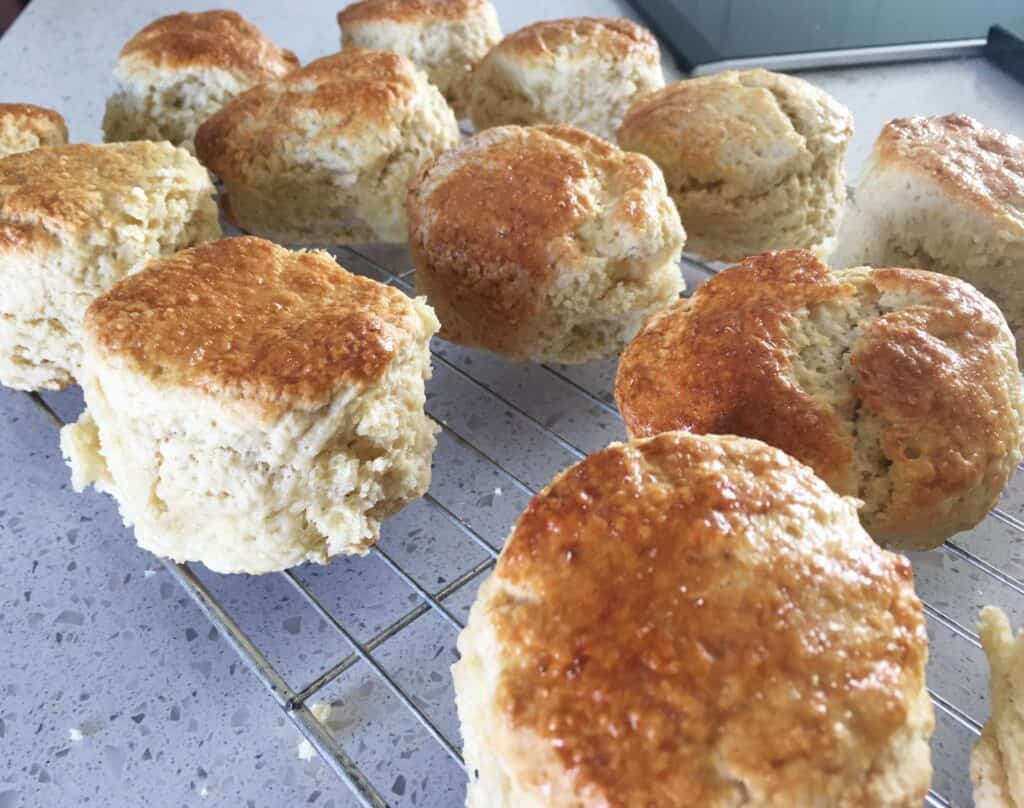cooked scones on a cooling rack