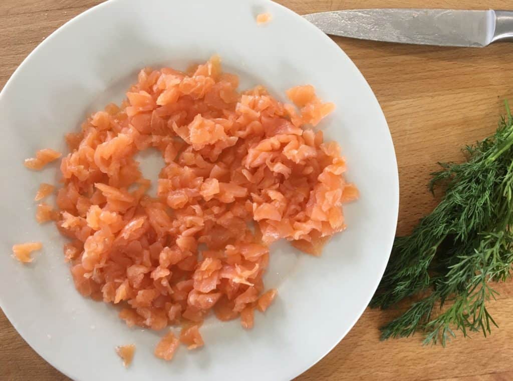 chopped smoked salmon