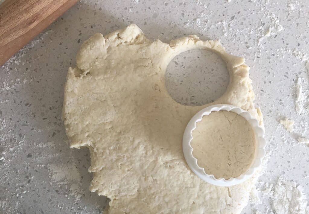 cutting scones with a cutter