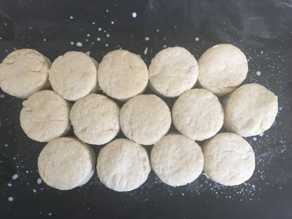 scones on a baking tray close together