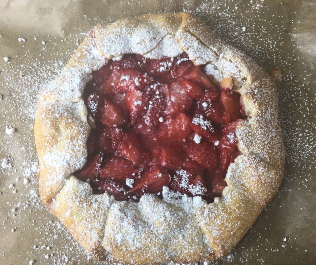 Strawberry galette from the oven