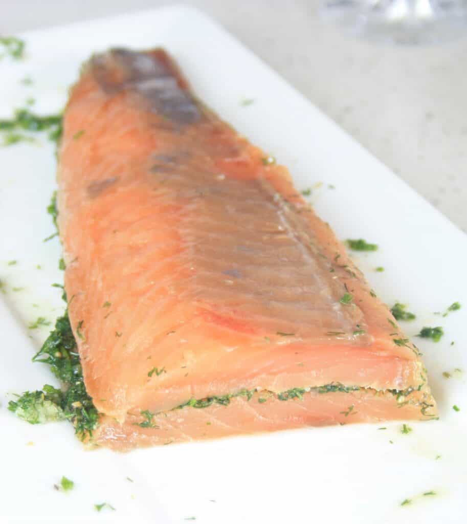 skinned and cured salmon.