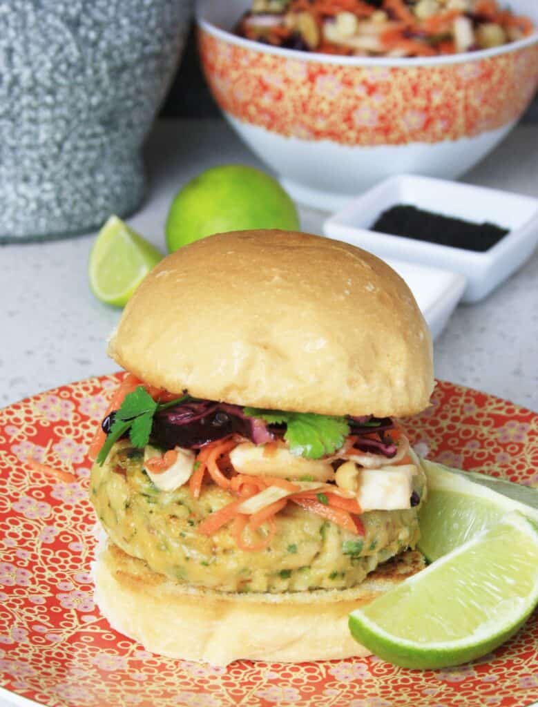 fish in a bun with salad