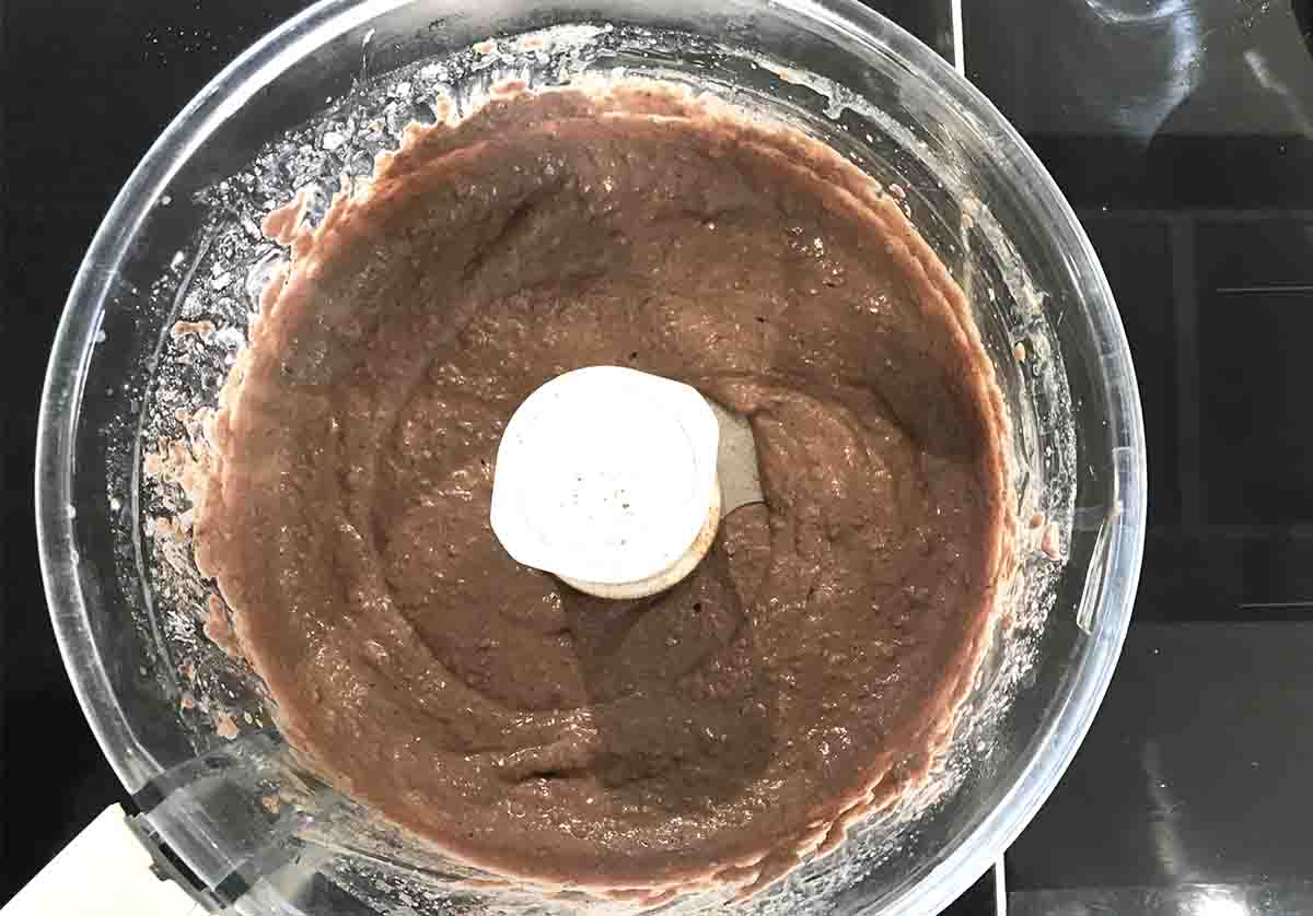 liver mixture blended in a food processor.