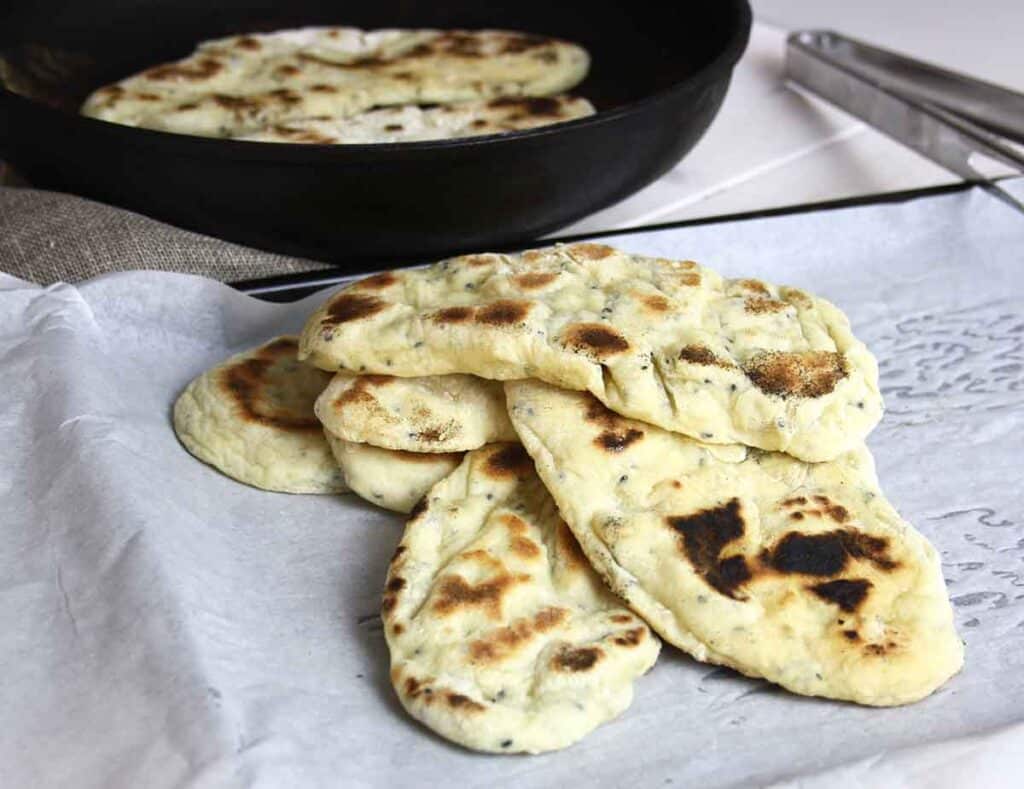 Homemade Naan Bread in a Frying Pan Chez Le Rêve Français