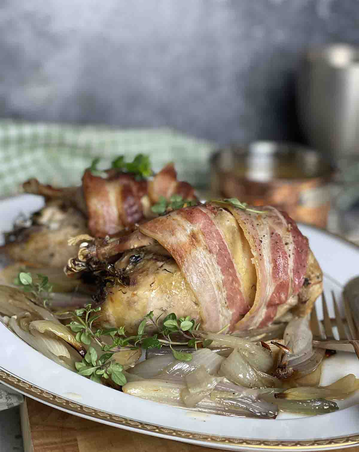 cooked birds on a plate.