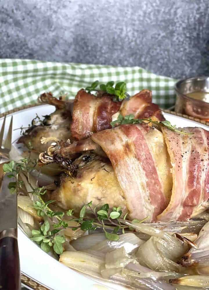 Roast Partridge with Shallots - Chez Le Rêve Français