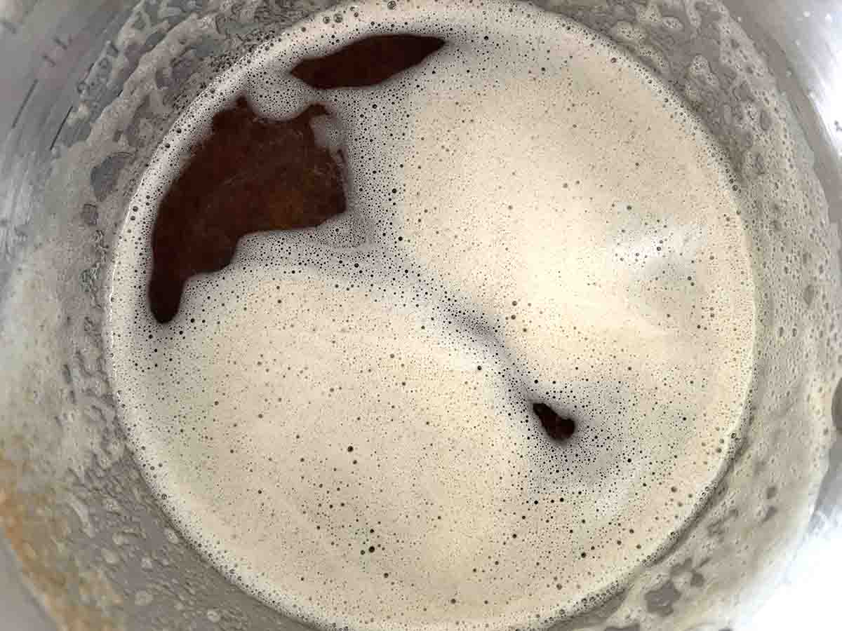 foam clearing in saucepan.