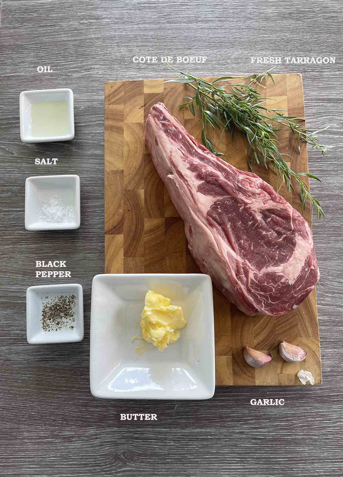 ingredients including beef, butter and seasoning.