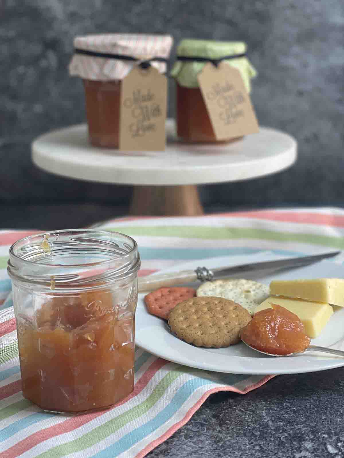 quince cheese with cheese and biscuits.