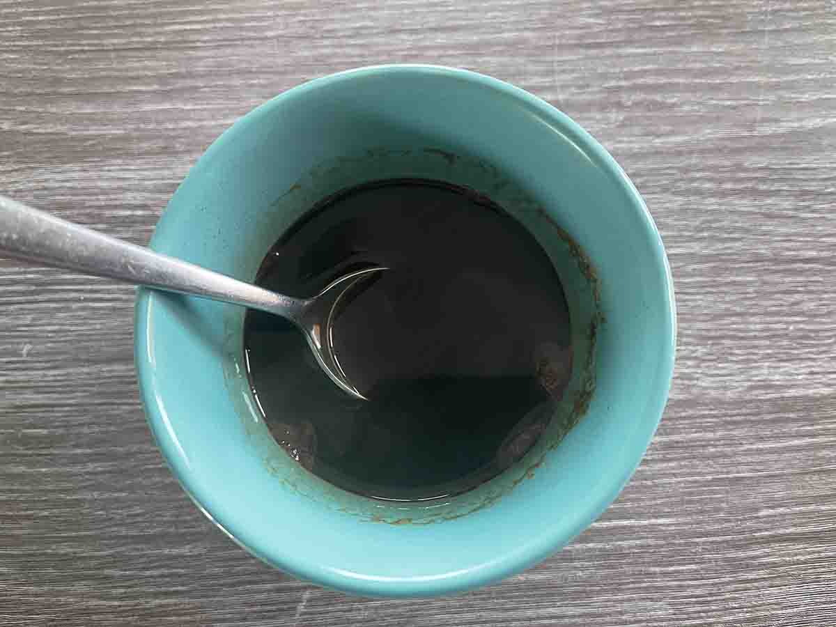 espresso powder and water in a bowl.