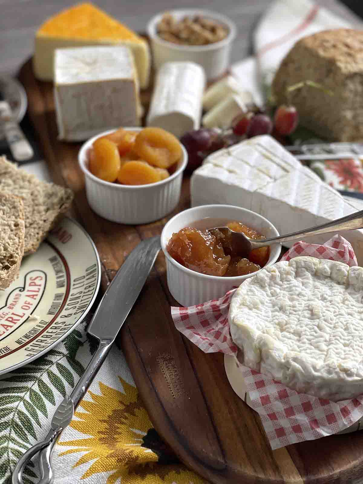 close up of cheese board.