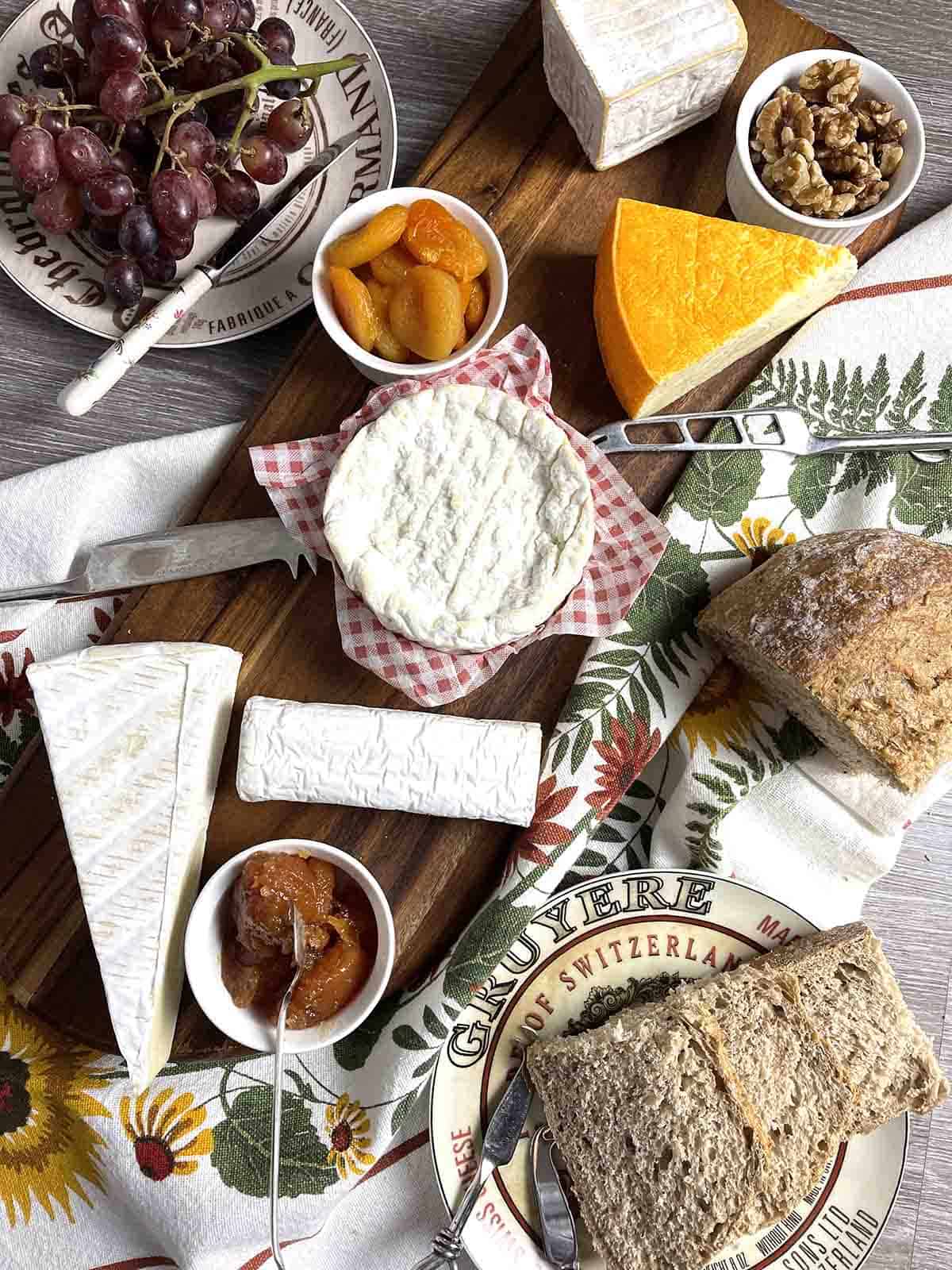 French cheese board laid out.