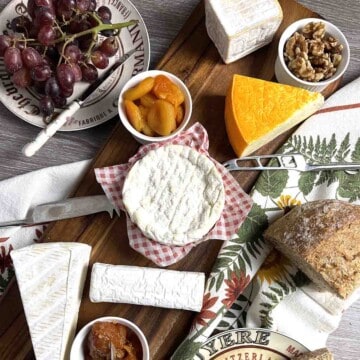 French cheese board laid out.