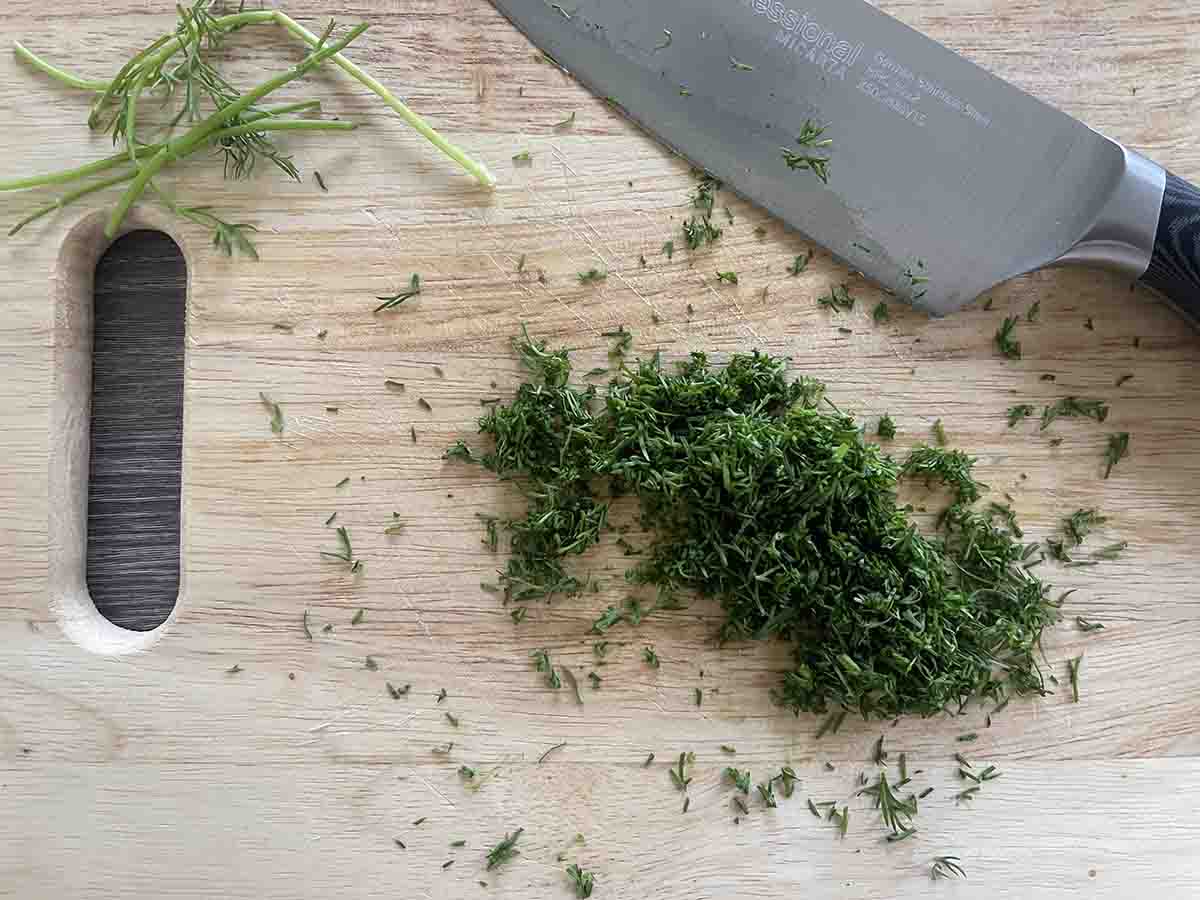 chopped dill.