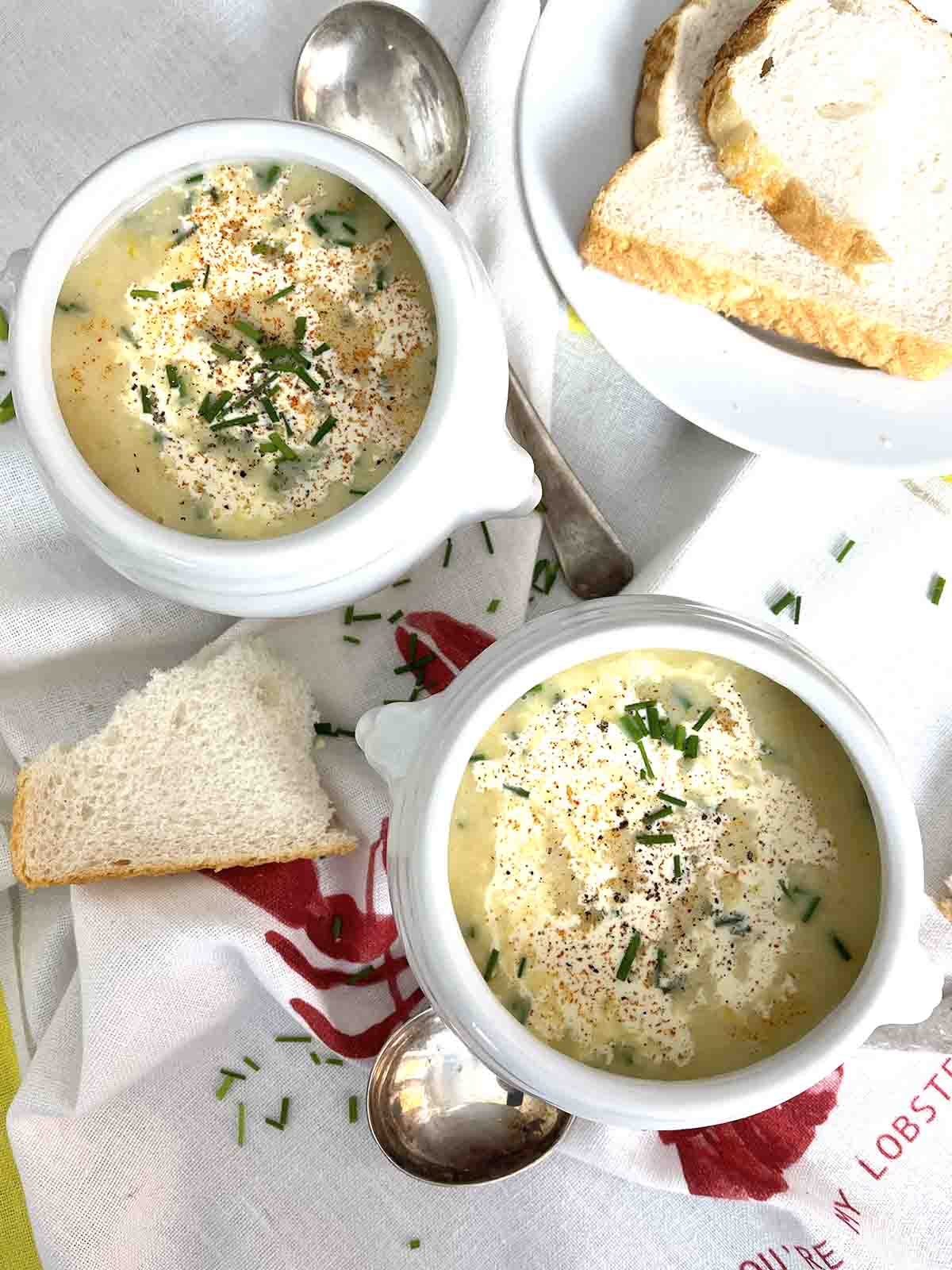 bowls of crab bisque.