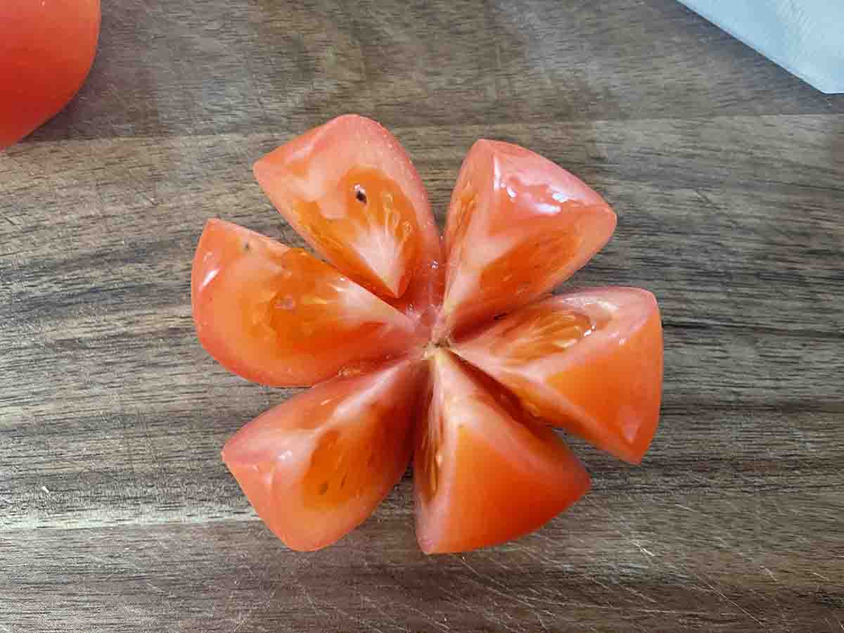 tomato with open segments.
