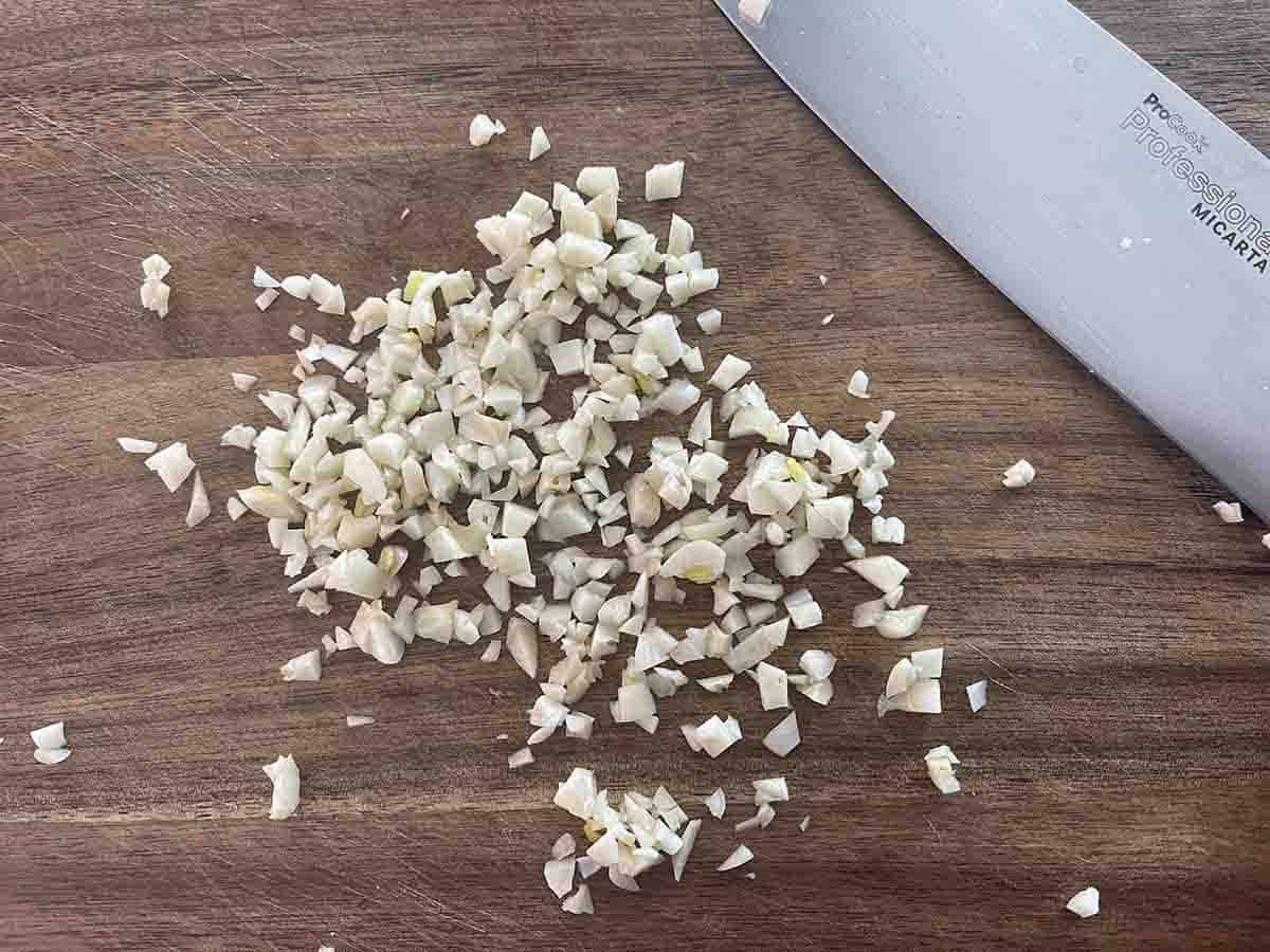 chopped garlic.