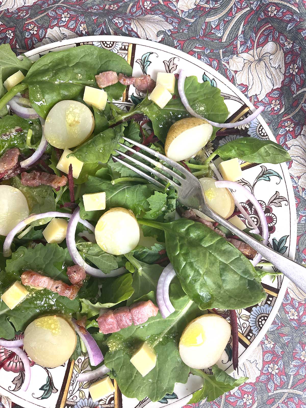 close up of savoie salad.