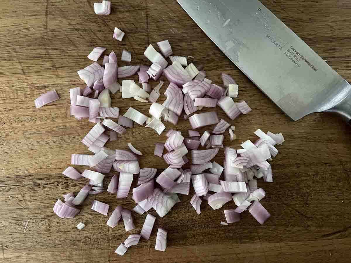 chopped shallots.