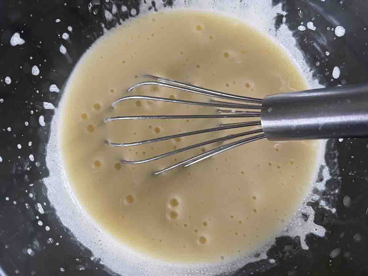 butter added to egg yolk mix.