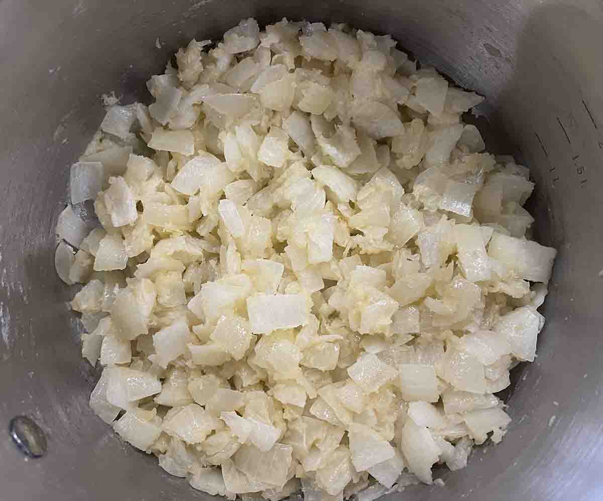 onions with flour added.