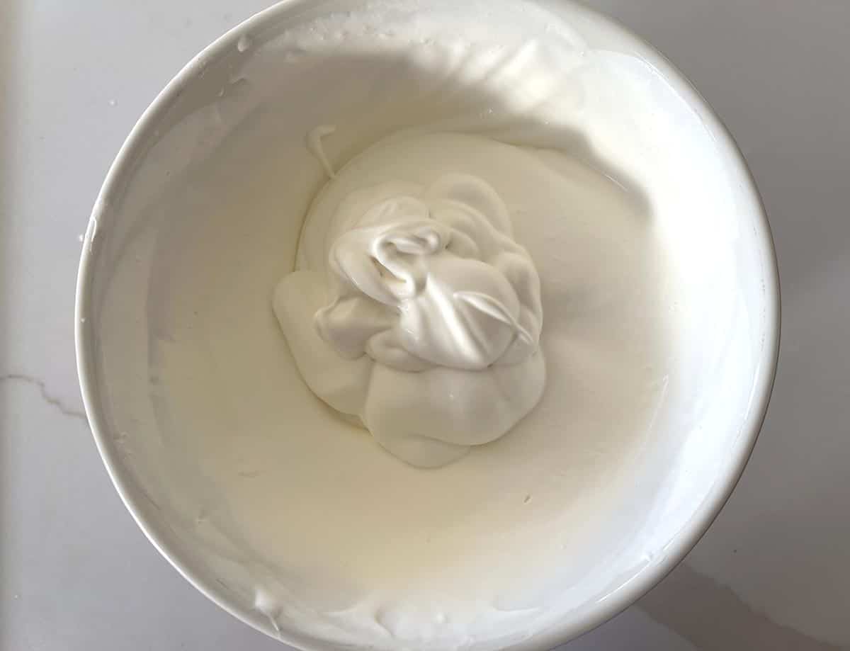 whipped cream in a bowl.