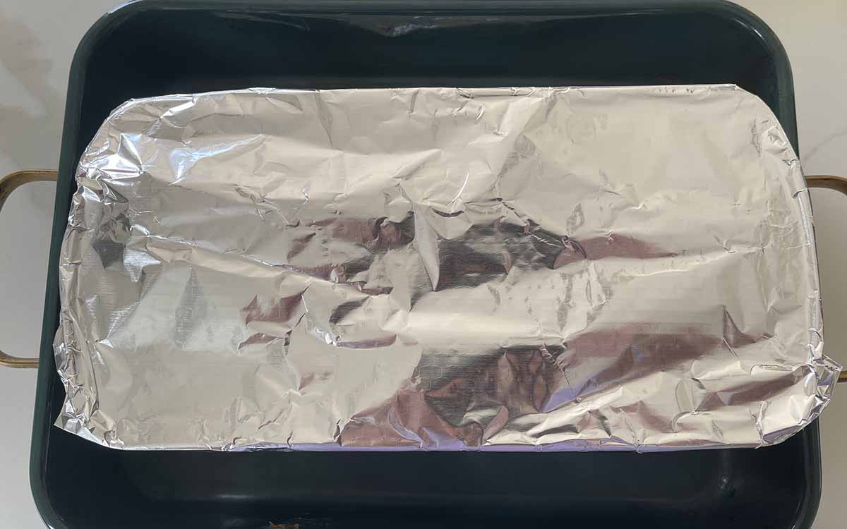tin covered with foil.