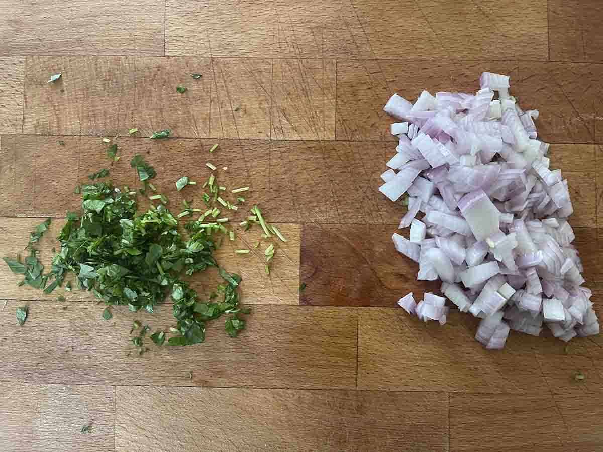 chopped parsley and shallot.